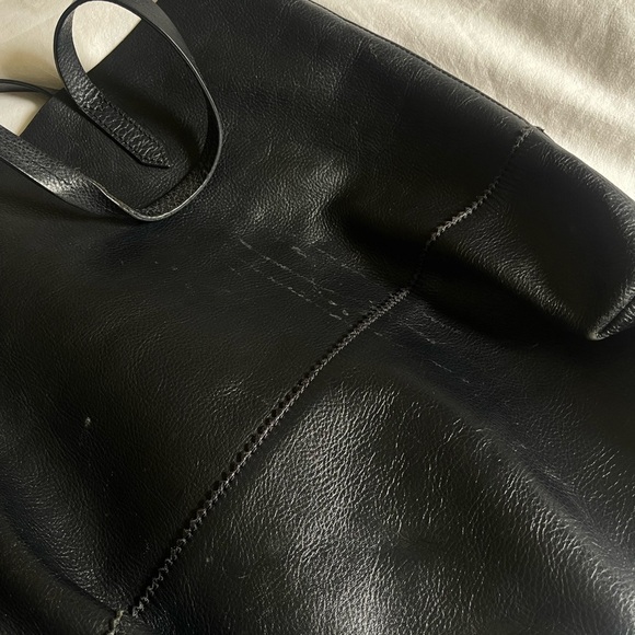 Black Leather J. Crew Tote Bag - Picture 4 of 6